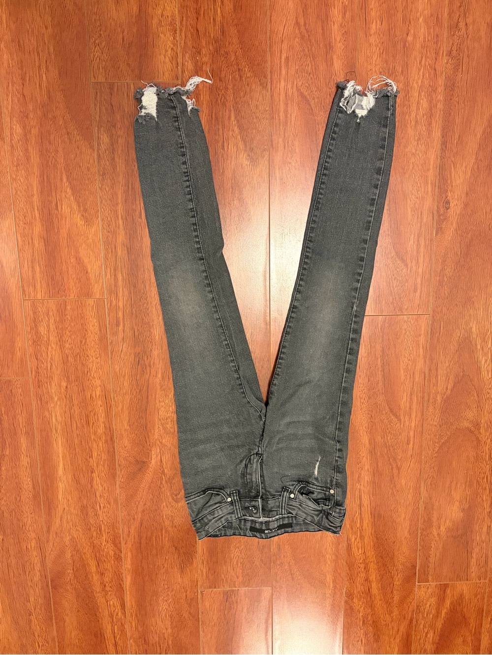 Joe's Jeans Charcoal Black Skinny with Distressed Hems